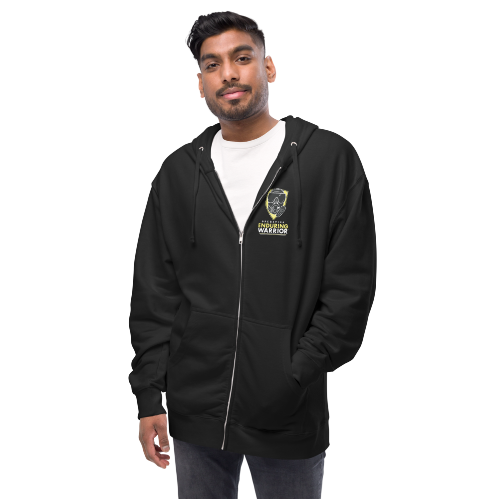 Unisex fleece zip up hoodie